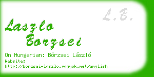 laszlo borzsei business card