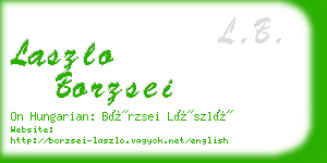 laszlo borzsei business card